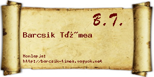 Barcsik Tímea névjegykártya